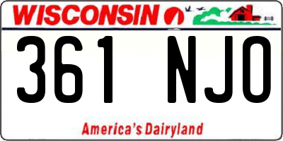 WI license plate 361NJO