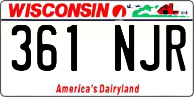 WI license plate 361NJR