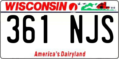 WI license plate 361NJS