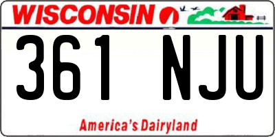 WI license plate 361NJU