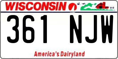 WI license plate 361NJW