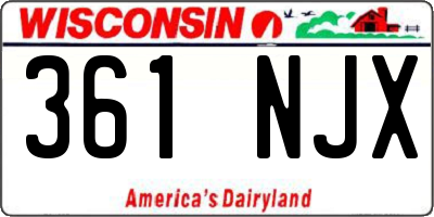 WI license plate 361NJX