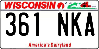 WI license plate 361NKA
