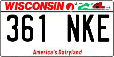 WI license plate 361NKE