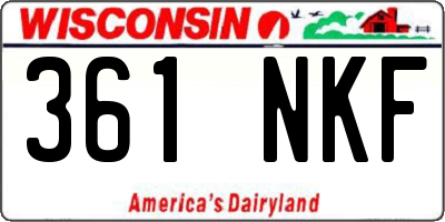 WI license plate 361NKF