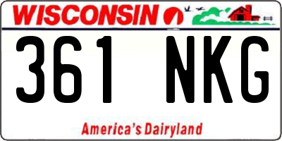WI license plate 361NKG
