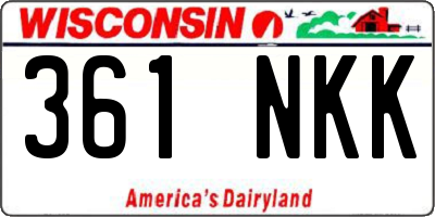 WI license plate 361NKK