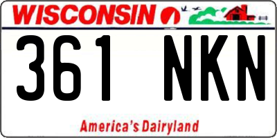 WI license plate 361NKN