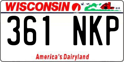 WI license plate 361NKP