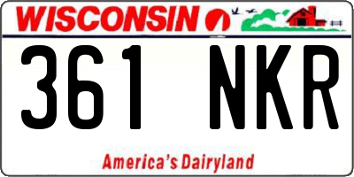 WI license plate 361NKR