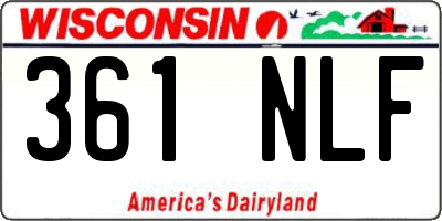 WI license plate 361NLF
