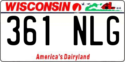 WI license plate 361NLG