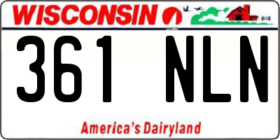 WI license plate 361NLN