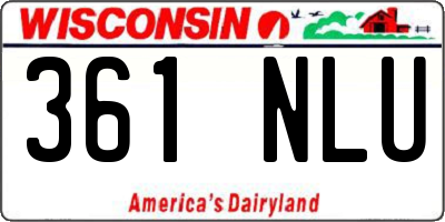 WI license plate 361NLU