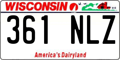 WI license plate 361NLZ
