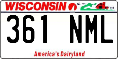 WI license plate 361NML