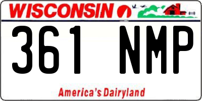WI license plate 361NMP
