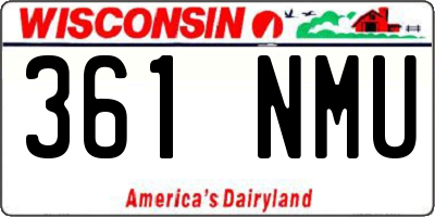 WI license plate 361NMU