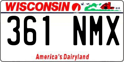 WI license plate 361NMX
