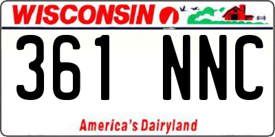 WI license plate 361NNC