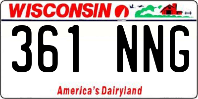WI license plate 361NNG