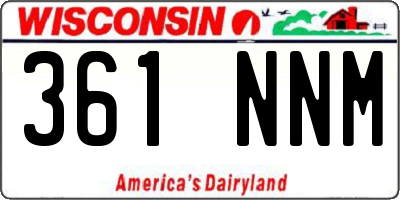 WI license plate 361NNM