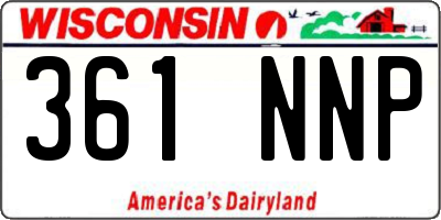 WI license plate 361NNP