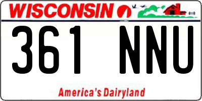 WI license plate 361NNU