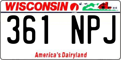 WI license plate 361NPJ