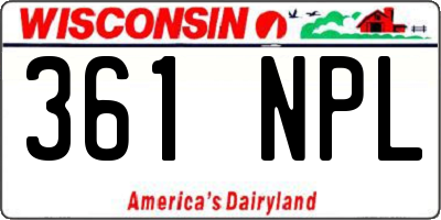 WI license plate 361NPL