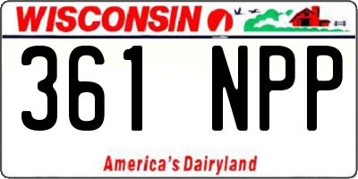 WI license plate 361NPP