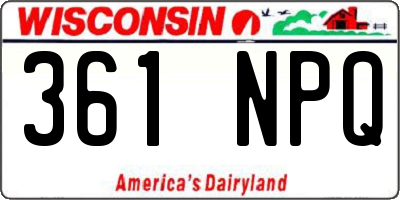 WI license plate 361NPQ