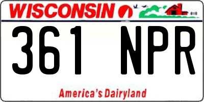 WI license plate 361NPR