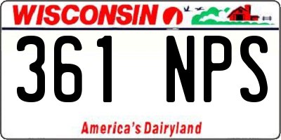 WI license plate 361NPS