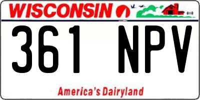 WI license plate 361NPV