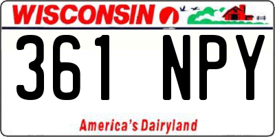 WI license plate 361NPY