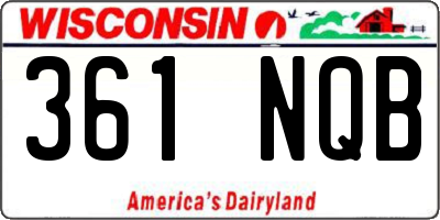 WI license plate 361NQB