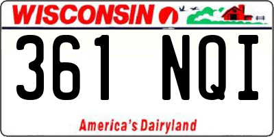 WI license plate 361NQI