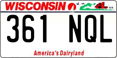 WI license plate 361NQL