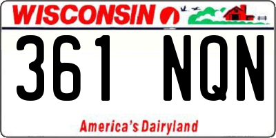 WI license plate 361NQN