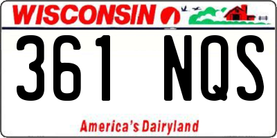 WI license plate 361NQS
