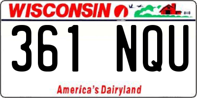 WI license plate 361NQU