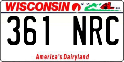 WI license plate 361NRC