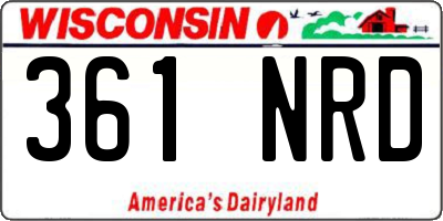 WI license plate 361NRD
