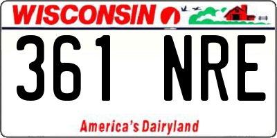WI license plate 361NRE