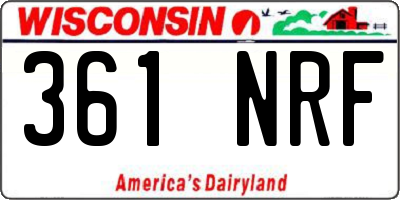 WI license plate 361NRF