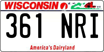 WI license plate 361NRI
