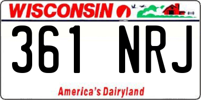 WI license plate 361NRJ