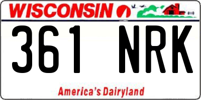WI license plate 361NRK