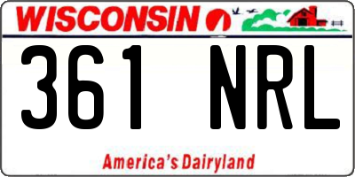 WI license plate 361NRL